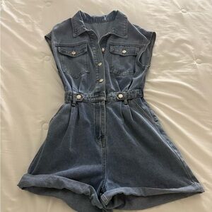 Denim Sleeveless Romper